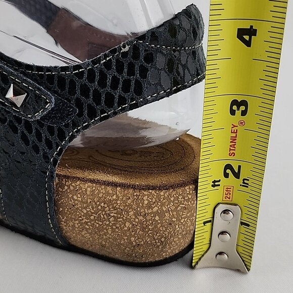 Taos Sandal Strappy Grey Leather Braided Low Cork Wedge Sole Size 7- 7.5 - Picture 16 of 16